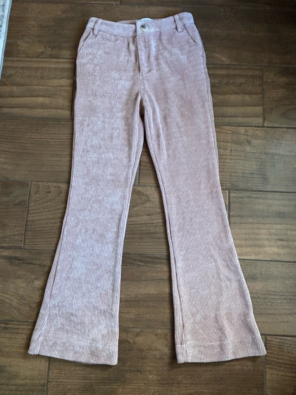 En Saison Mauve Pink Corduroy High Rise Flare Pants Size Small